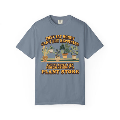 Plant Lover T‑Shirt — "They Say Money Can't Buy Happiness..." Vintage Plant Store Tee